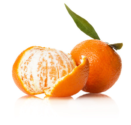 oranges on white background.の写真素材