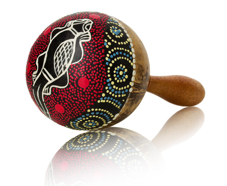 vintage maraca isolated on the white background.