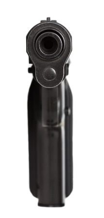 barrel of a gun isolated on the white background.