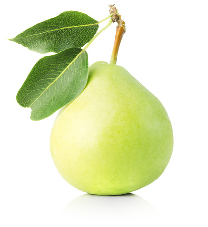 green pear isolated on the white background.の写真素材