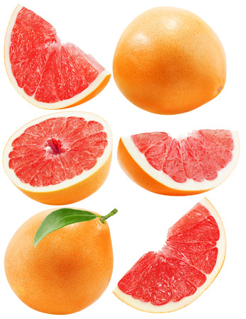 collection of grapefruit isolated on white background.の写真素材