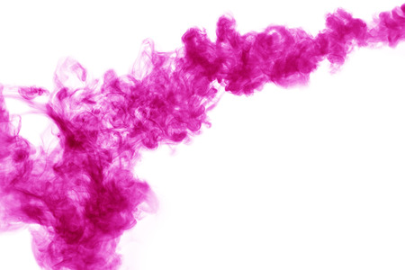 pink smoke isolated on the white background.の写真素材