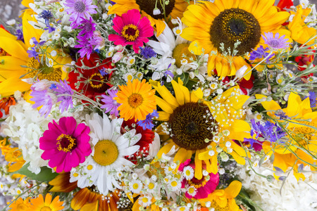 close up of bouquet of flowers.の写真素材