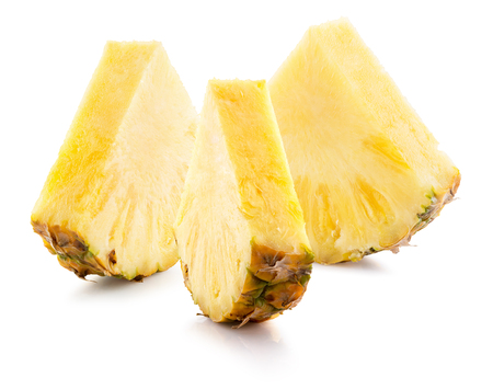 pineapple slices isolated on the white background.の写真素材