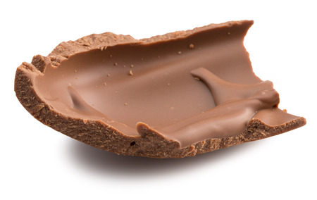milk chocolate piece isolated on a white background.の写真素材