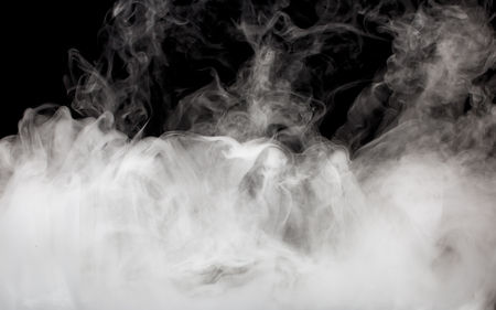smoke on the black background on the black background.の写真素材