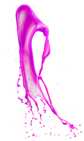 pink paint splash isolated on a white background.の写真素材