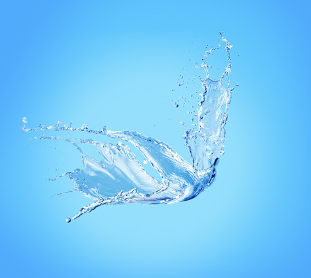 water splash on a blue background.の写真素材