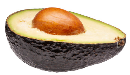 half of avocado isolated on a white background.の写真素材