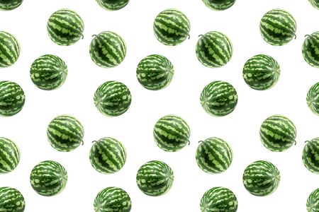 seamless pattern with watermelon on a white background.