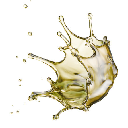 oil splash isolated on a white background. Clipping path. 3d rendering.の写真素材