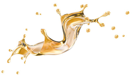 oil splash on a white background. Clipping path. 3d render.の写真素材