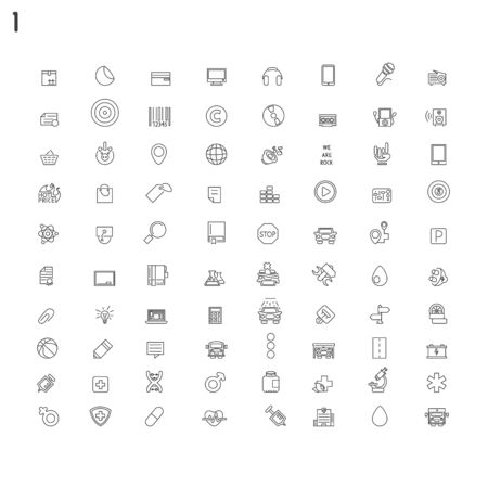Line flat iconsのイラスト素材