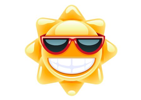 Sun in red glassesのイラスト素材