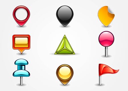 Colored navigation signsのイラスト素材
