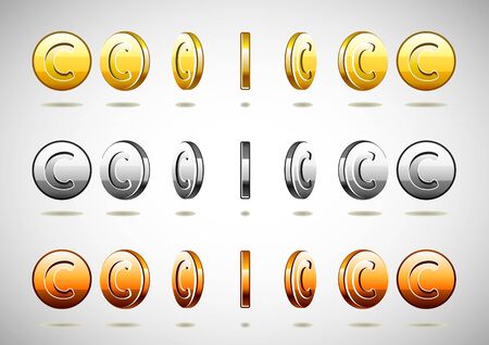 Different rotational coinsのイラスト素材