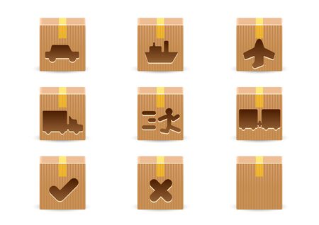 Delivery cardboard boxesのイラスト素材