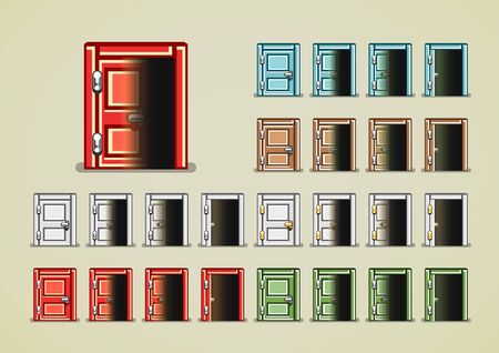 Opening door for video gamesのイラスト素材