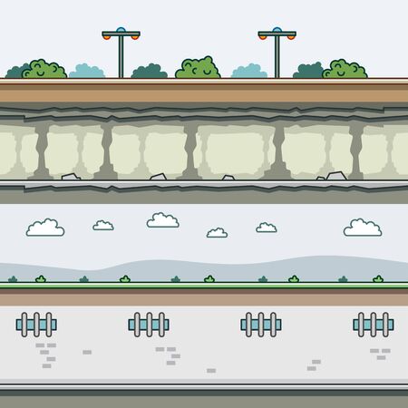 Parallax backgrounds for video games set 5のイラスト素材