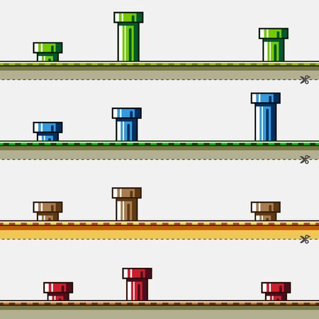 Colored backgrounds with pipes for simple gameのイラスト素材