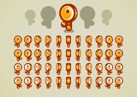 Animated golden keysのイラスト素材