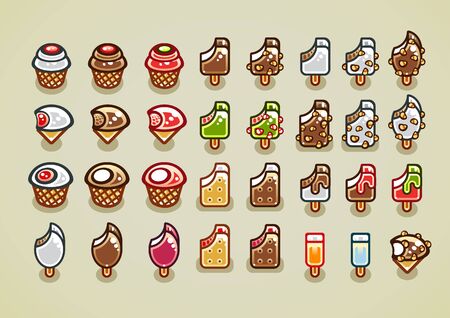 Bitten ice creams set 2のイラスト素材