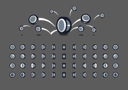 Silver animated coins for video gameのイラスト素材