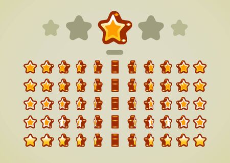 Golden animated stars for video gamesのイラスト素材