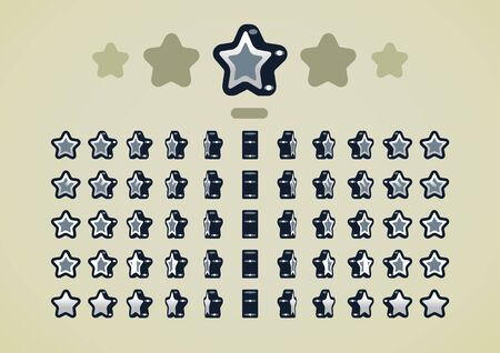 Silver animated stars for video gamesのイラスト素材