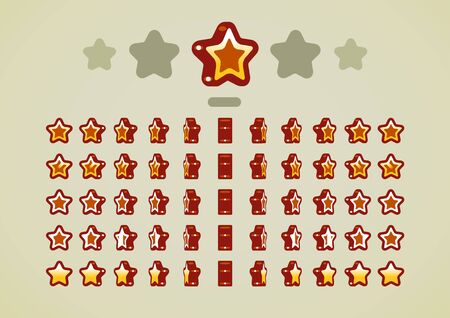 Bronze animated stars for video gamesのイラスト素材