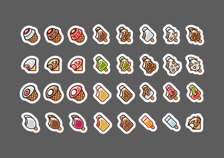 Bitten ice creams for video games set 2のイラスト素材