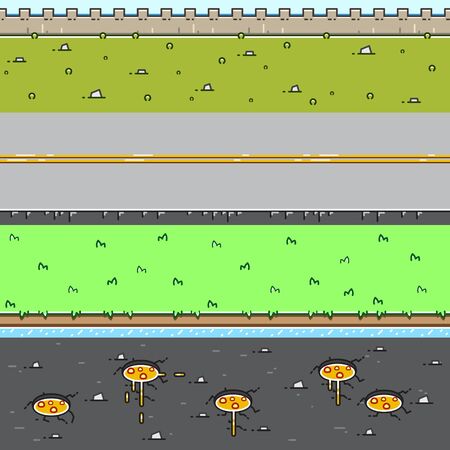 Four 3D backgrounds for creating video games set 3のイラスト素材