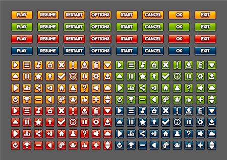 Cartoony buttons for creating video games set 1のイラスト素材