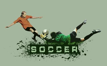 Grunge Soccer Ball background の写真素材