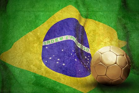 Grunge flag on the wall and ballの写真素材