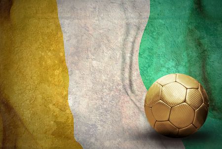 Grunge flag on the wall and ballの写真素材