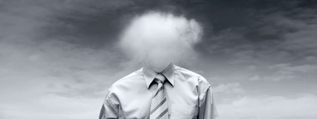 Hasppiness businessman under blue sky with cloudsの写真素材