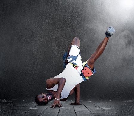 Young man dancer in new stay pose at raine