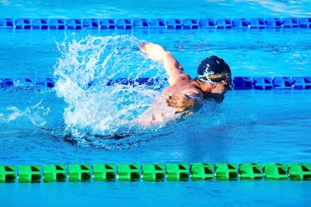 RICCIONE - JUN, 11: Leo Messi from Ukraine in action at the FINA World Masters Championships on June 11, 2012 in Riccione, Italia のeditorial素材