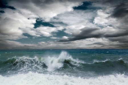View of storm seascapeの写真素材