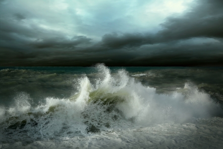 View of storm seascapeの写真素材