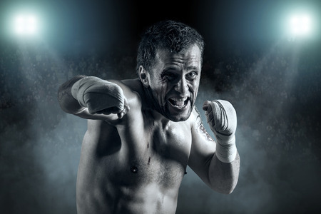 Portrait of boxer in blood