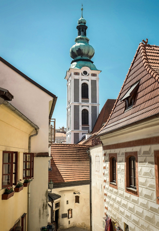 One of the famous popular travel place in Europe - Cesky Krumlov under sunlight.のeditorial素材