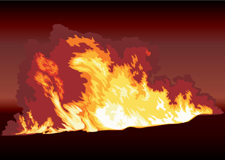 The image of a strong fire with tongues of a flame.のイラスト素材