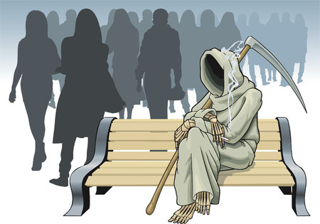 The symbolical image of death before a choice of the next victim.のイラスト素材