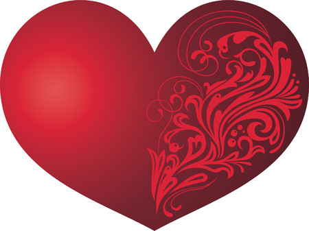 Heart with a pattern, a card at date of Valentineのイラスト素材