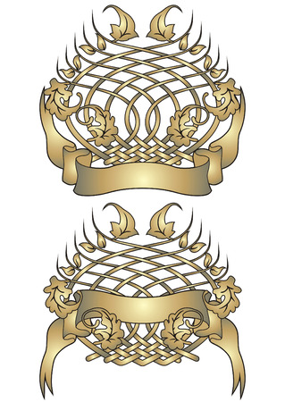 Vector blazon in heraldic stylization.のイラスト素材