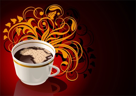 Coffee cup with meerschaum in the manner of african continent. のイラスト素材