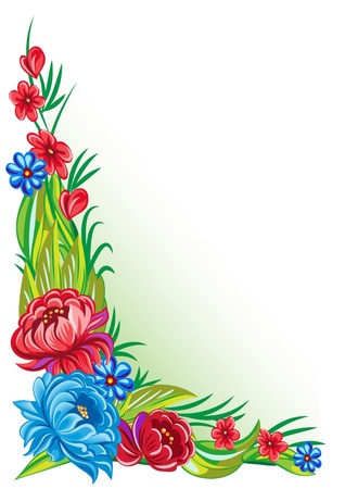 Vector flower ornament in traditional style with a vintage backgroundのイラスト素材