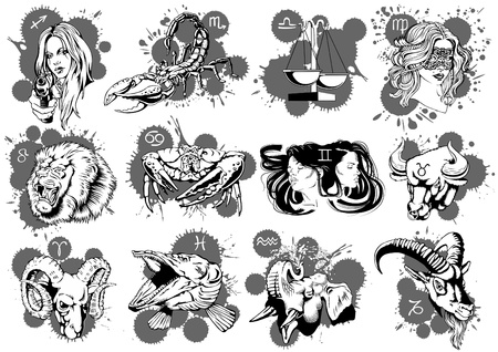 Set of original zodiac signsのイラスト素材